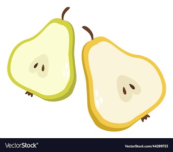 composition of green and yellow pears isolated on