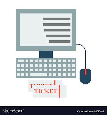 Computer and ticket vector image
