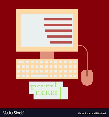 Computer and ticket vector image