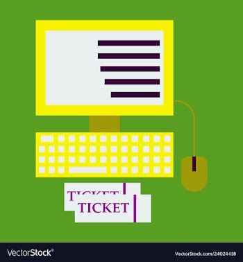 Computer and ticket vector image