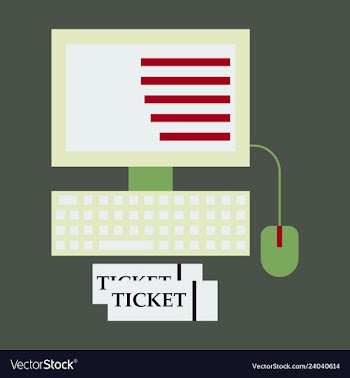 Computer and ticket vector image
