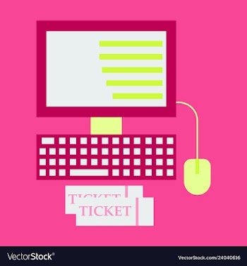Computer and ticket vector image