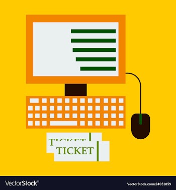 Computer and ticket vector image