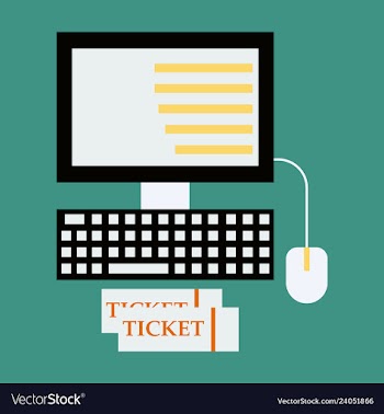Computer and ticket vector image