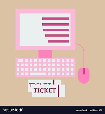 Computer and ticket vector image