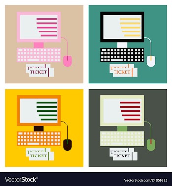 Computer and ticket vector image