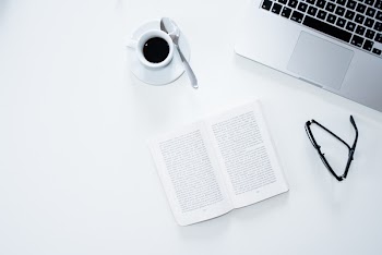 Computer, Coffee &amp; White Desk