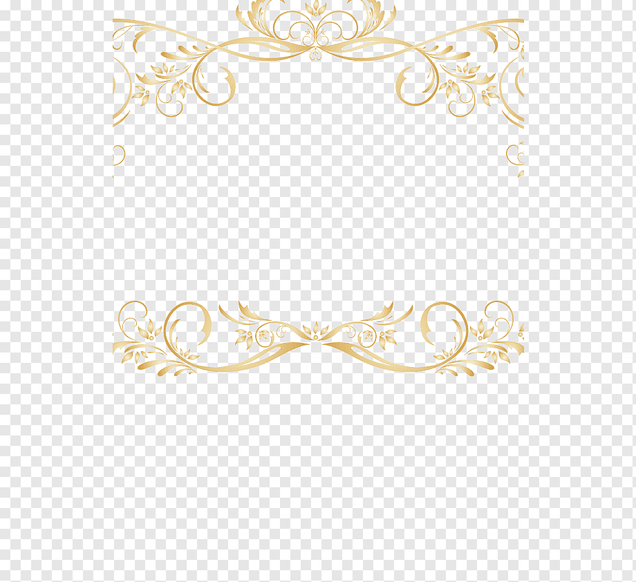 Computer file, Vintage gold lace border, gold scroll border, border, frame, white png