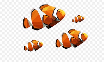 Computer graphics Polygon - Clown fish mosaic morphing 