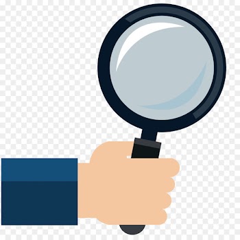 Computer mouse Magnifying glass Hand Icon - Flattened holding a magnifying glass hand 