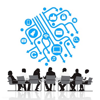 Computer network meeting | Free stock vector - 394021