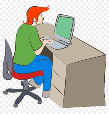 Computer People Cliparts - Person Using Computer