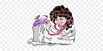 Computer Repair Girl Cartoon