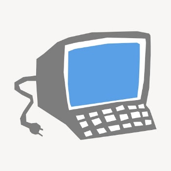Computer screen collage element, retro | Free PSD - rawpixel