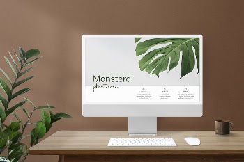 Computer screen mockup psd on a desk | Free PSD Mockup - rawpixel