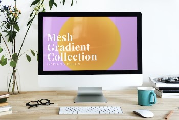 Computer screen mockup psd with mesh | Free PSD Mockup - rawpixel