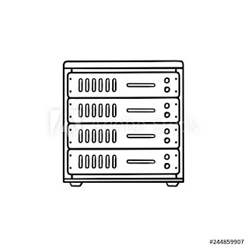 Computer server hand drawn outline doodle icon