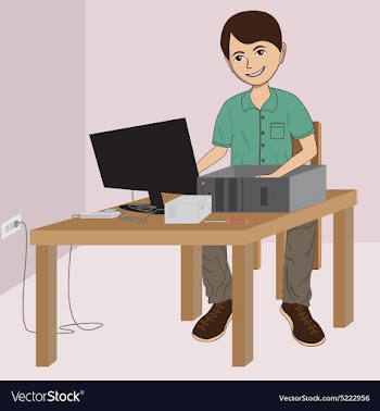 Computer technician vector image