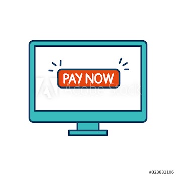 computer with button pay now design