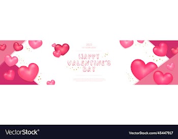 concept banner for valentines day pink hearts