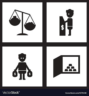 Concept flat icons black and white economy vector image