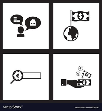 Concept flat icons black and white economy vector image