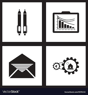 Concept flat icons black and white economy vector image