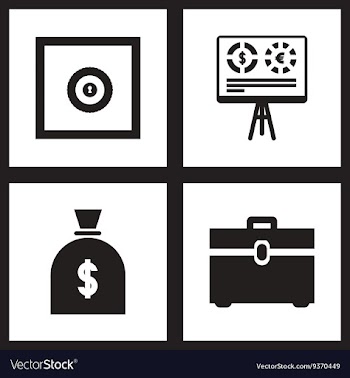 Concept flat icons black and white economy vector image