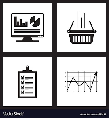 Concept flat icons black and white economy vector image