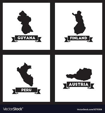 Concept flat icons black and white maps of vector image