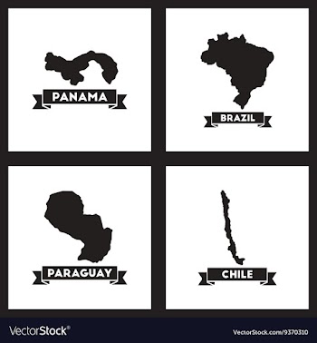 Concept flat icons black and white maps of vector image