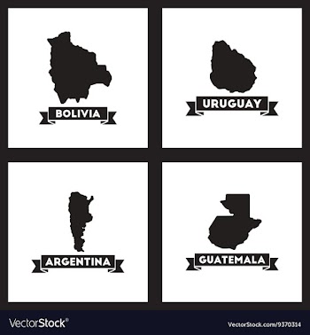 Concept flat icons black and white maps of vector image