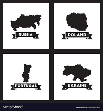Concept flat icons black and white maps of vector image