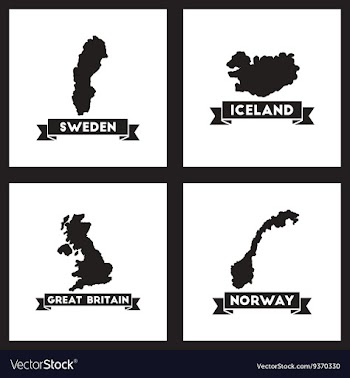 Concept flat icons black and white maps of vector image