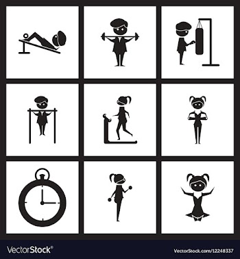 Concept flat icons in black and white athletes vector image
