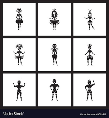 Concept flat icons in black and white carnival vector image
