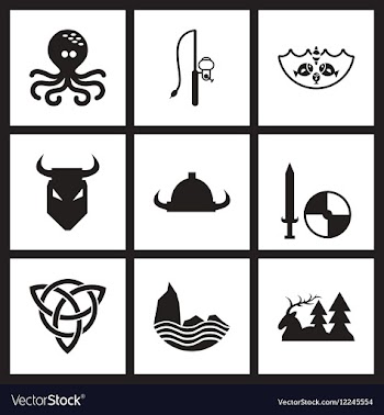 Concept flat icons in black and white Celts vector image