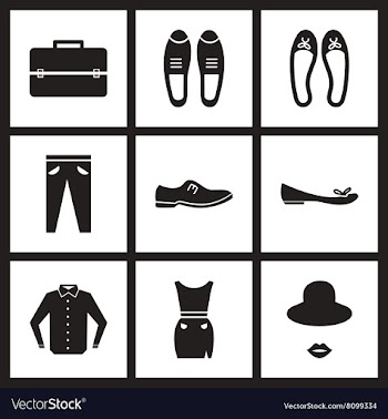 Concept flat icons in black and white clothes vector image