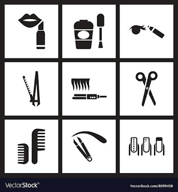 Concept flat icons in black and white cosmetics vector image