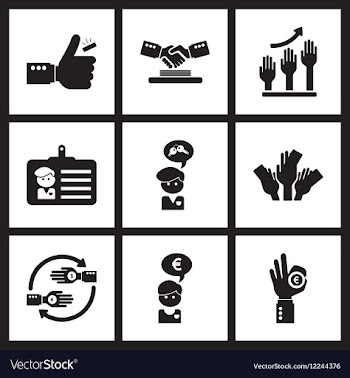 Concept flat icons in black and white economy vector image