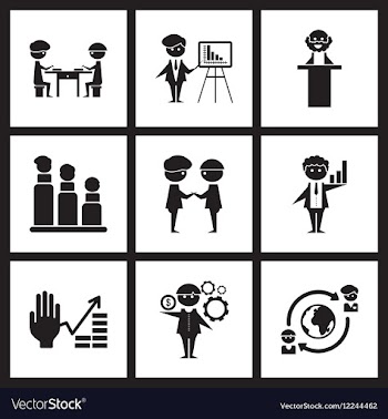 Concept flat icons in black and white economy vector image