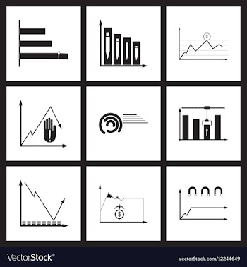 Concept flat icons in black and white economy vector image