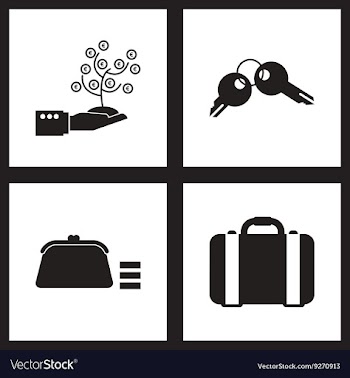 Concept flat icons in black and white economy vector image