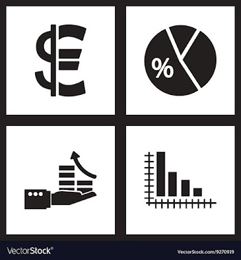 Concept flat icons in black and white economy vector image