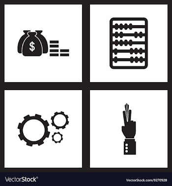 Concept flat icons in black and white economy vector image