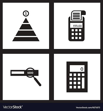 Concept flat icons in black and white economy vector image
