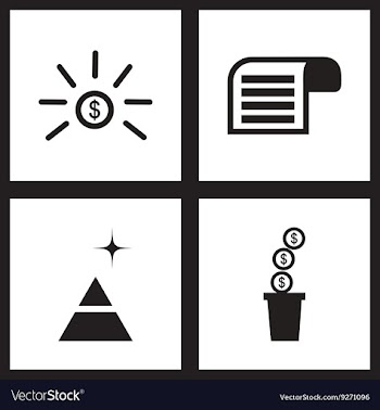 Concept flat icons in black and white economy vector image