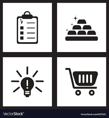Concept flat icons in black and white economy vector image