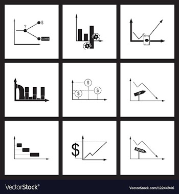 Concept flat icons in black and white infographics vector image