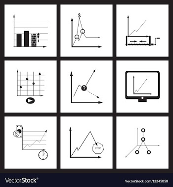 Concept flat icons in black and white infographics vector image